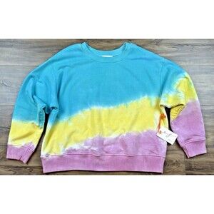 NWT Elle Grey Women's Tie Dye SZ L Hand Dyed Fine Art Cotton Sweatshirt